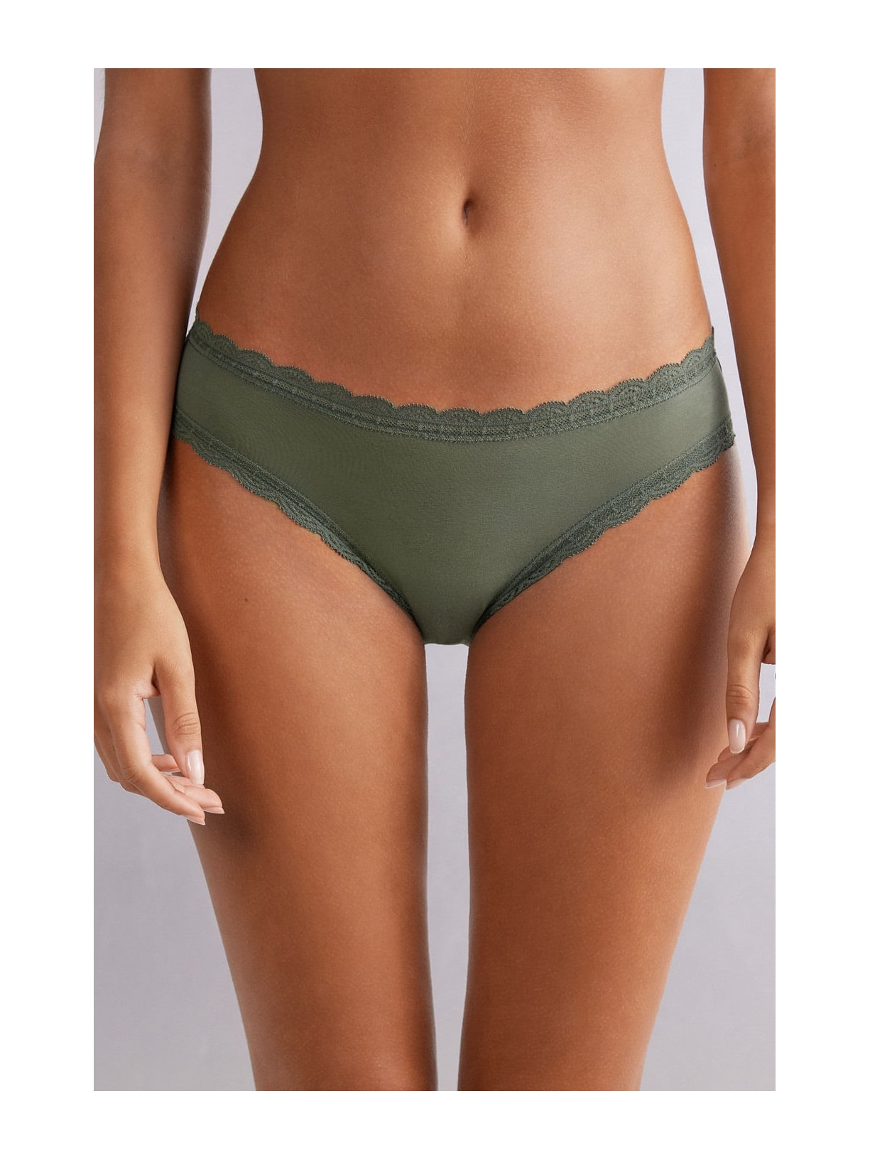 Calcinha Em Algodão e Renda Verde Intimissimi