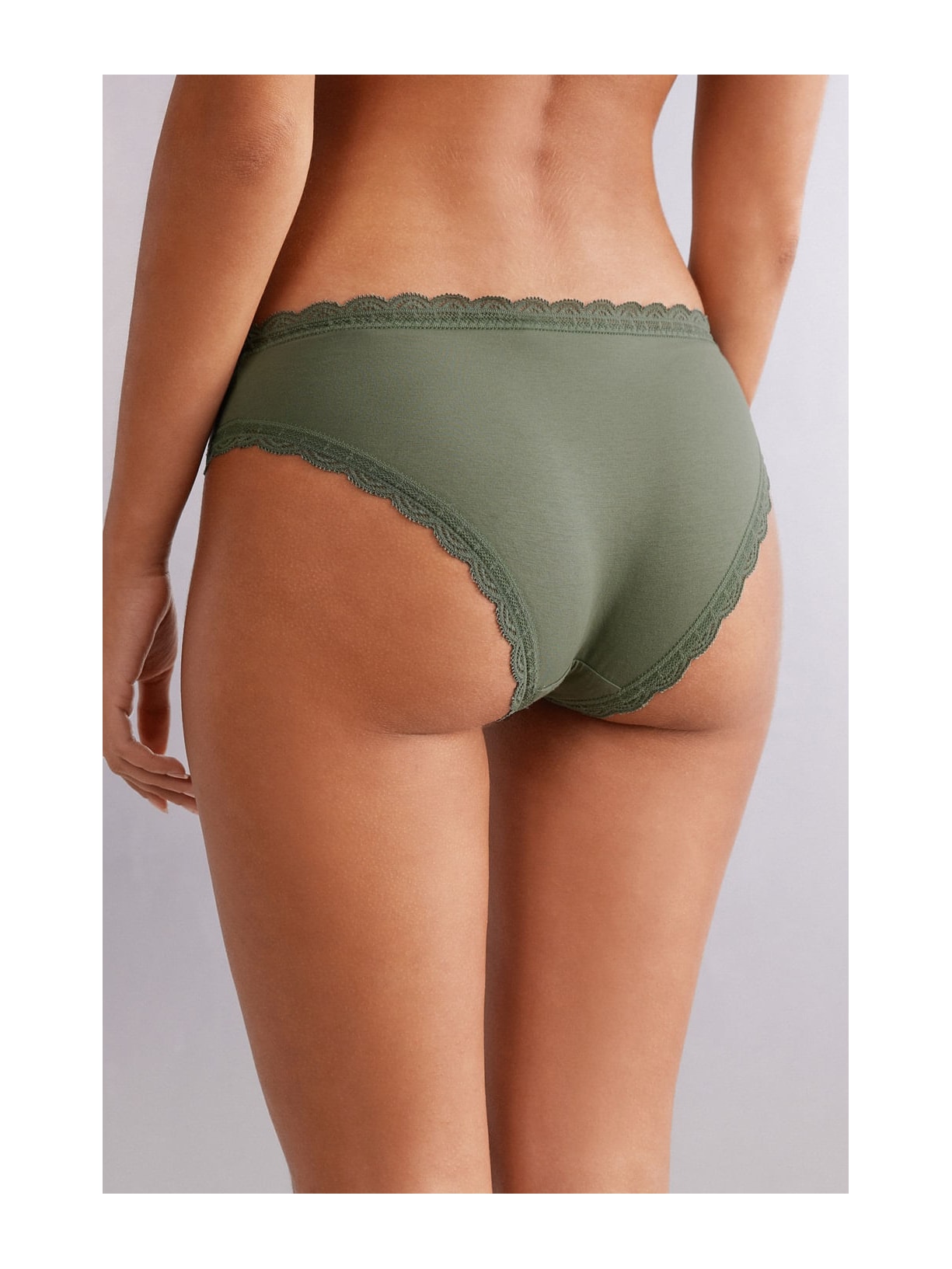 Calcinha Em Algodão e Renda Verde Intimissimi