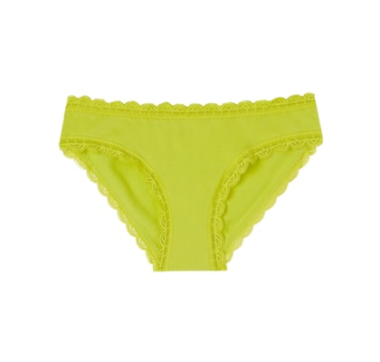 Calcinha Em Algodão e Renda - Verde