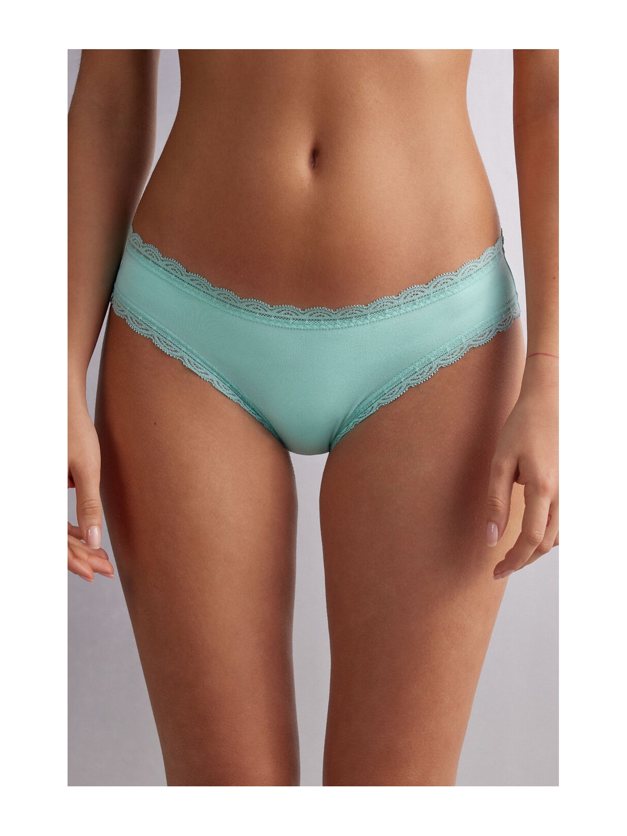 Calcinha Em Algodão e Renda Verde Intimissimi