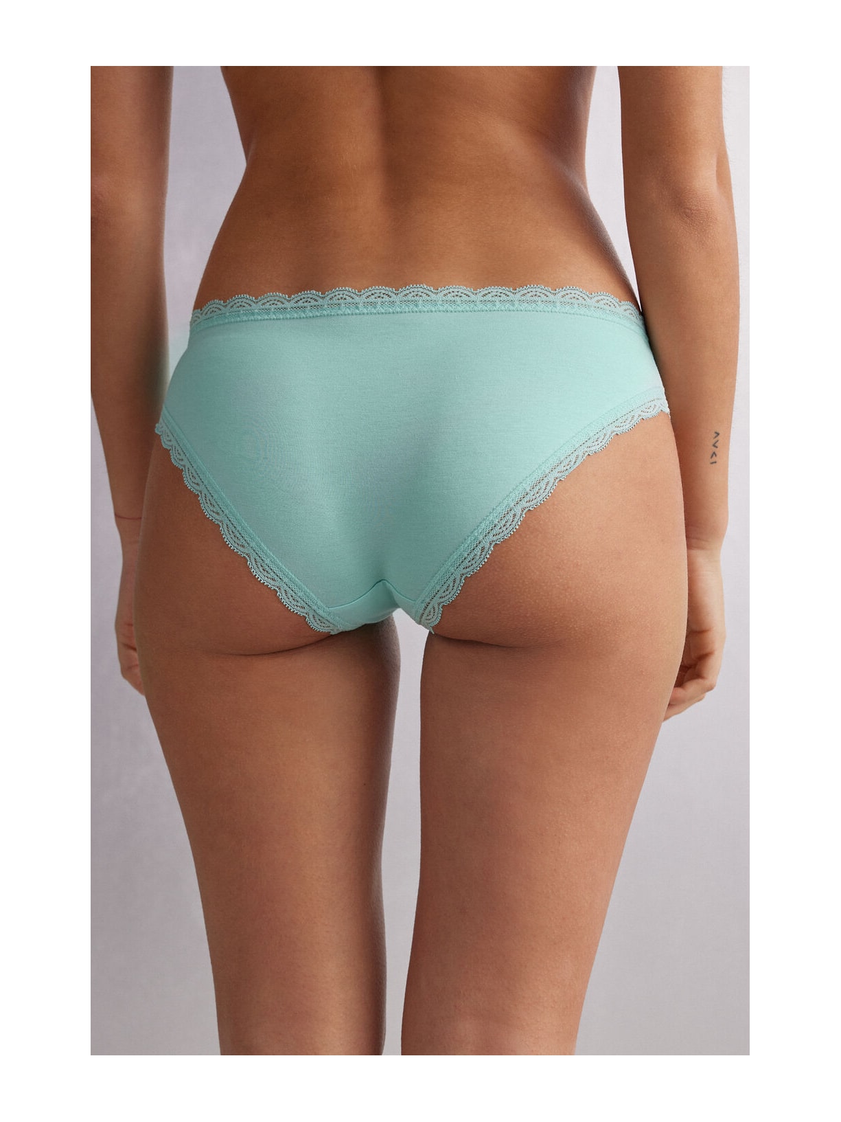 Calcinha Em Algodão e Renda Verde Intimissimi