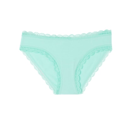 Calcinha Em Algodão e Renda - Verde