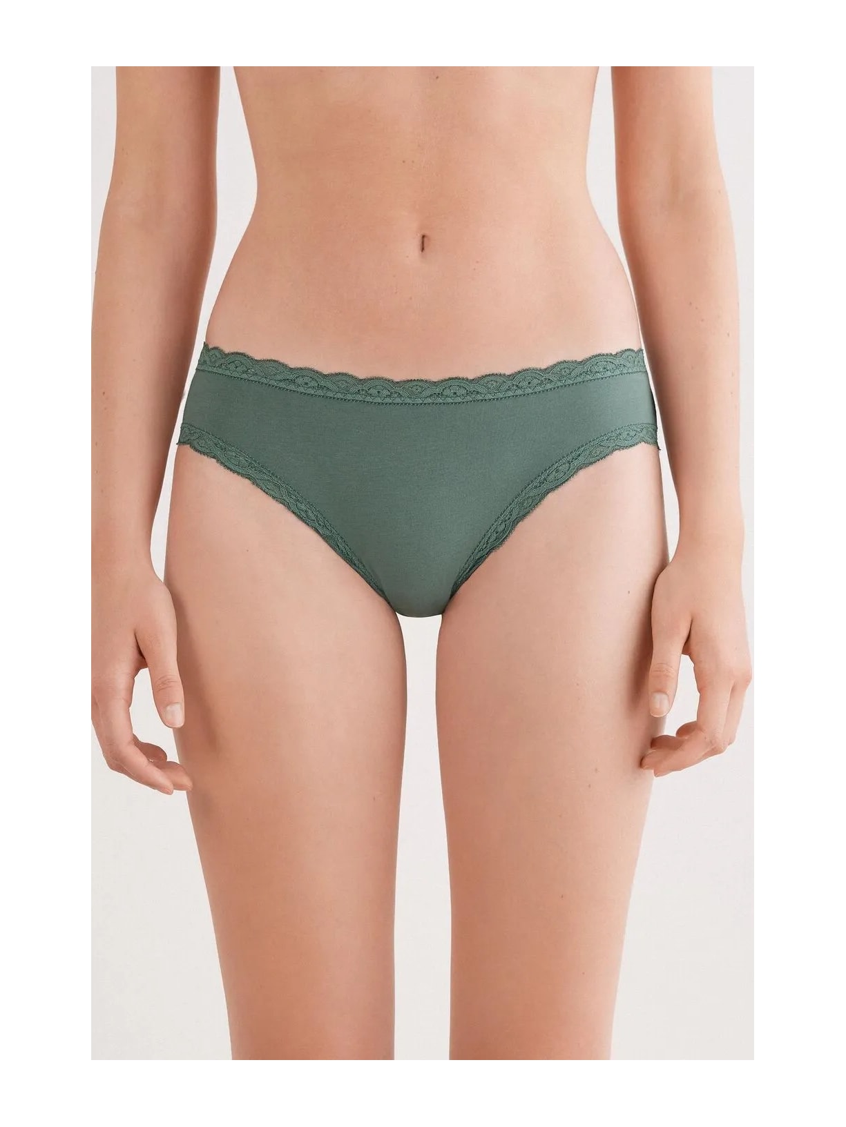 Calcinha Em Algodão e Renda Verde Intimissimi