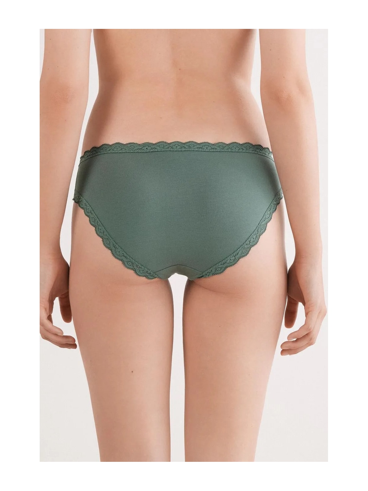 Calcinha Em Algodão e Renda Verde Intimissimi