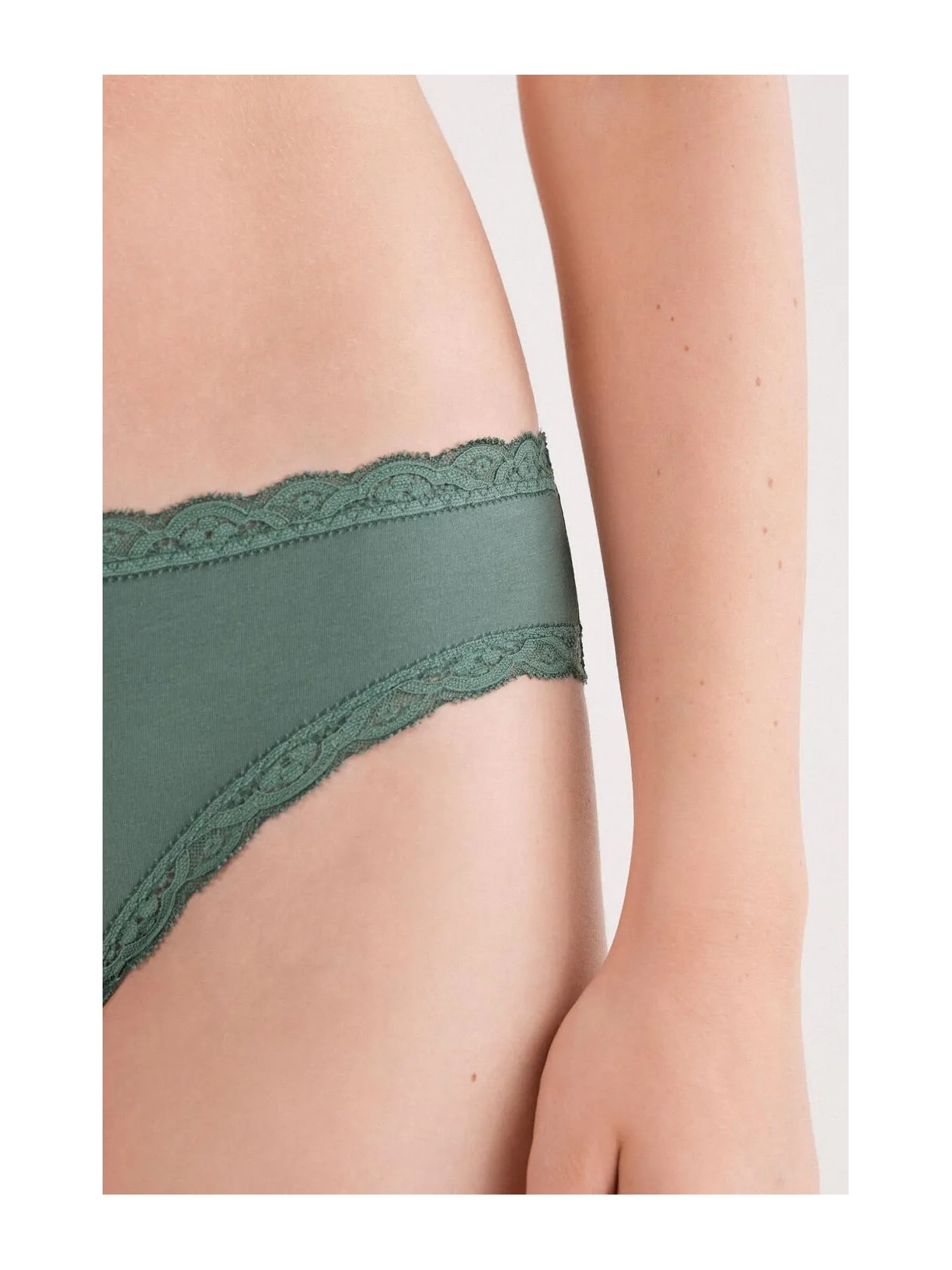 Calcinha Em Algodão e Renda Verde Intimissimi