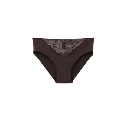 Calcinha Em Algodão Sem Costuras Pretty Flowers - Marrom