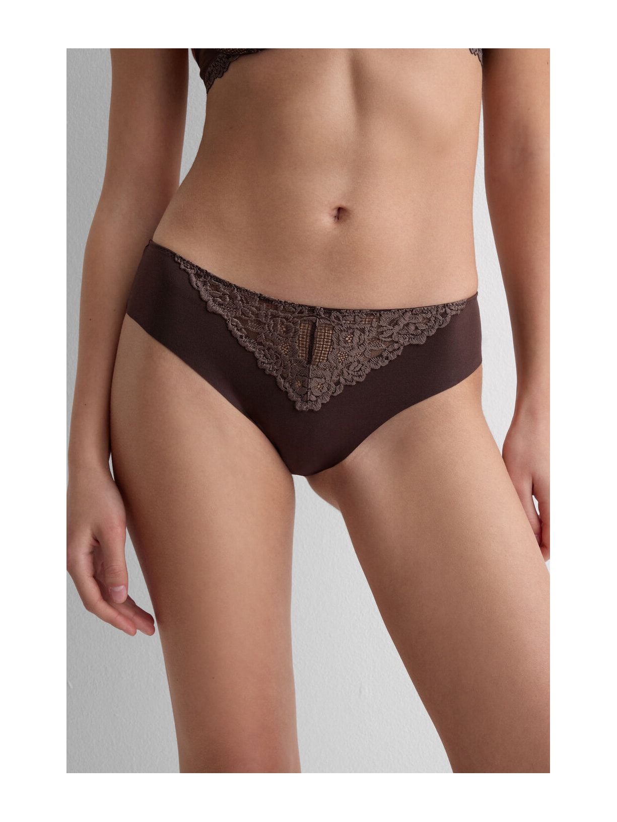 Calcinha Em Algodão Sem Costuras Pretty Flowers Marrom Intimissimi