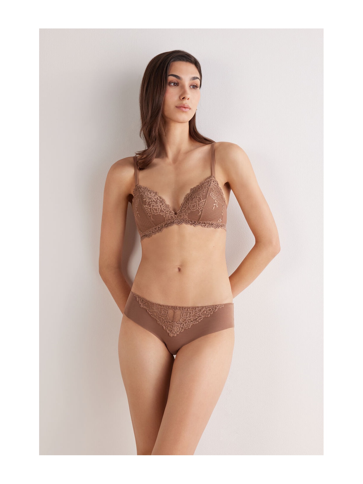 Calcinha Em Algodão Sem Costuras Pretty Flowers Marrom Intimissimi