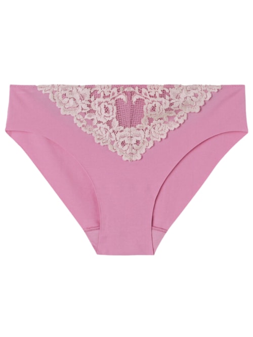 Calcinha Em Algodão Sem Costuras Pretty Flowers - Rosa