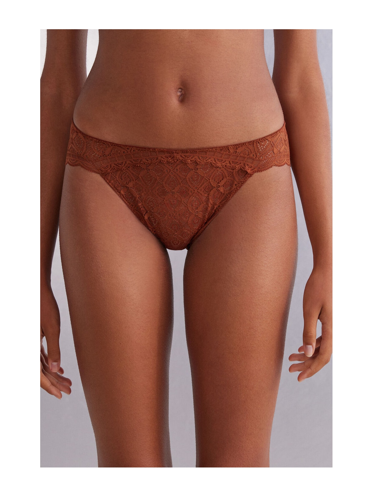 Calcinha Em Renda Cintura Baixa Laranja Intimissimi