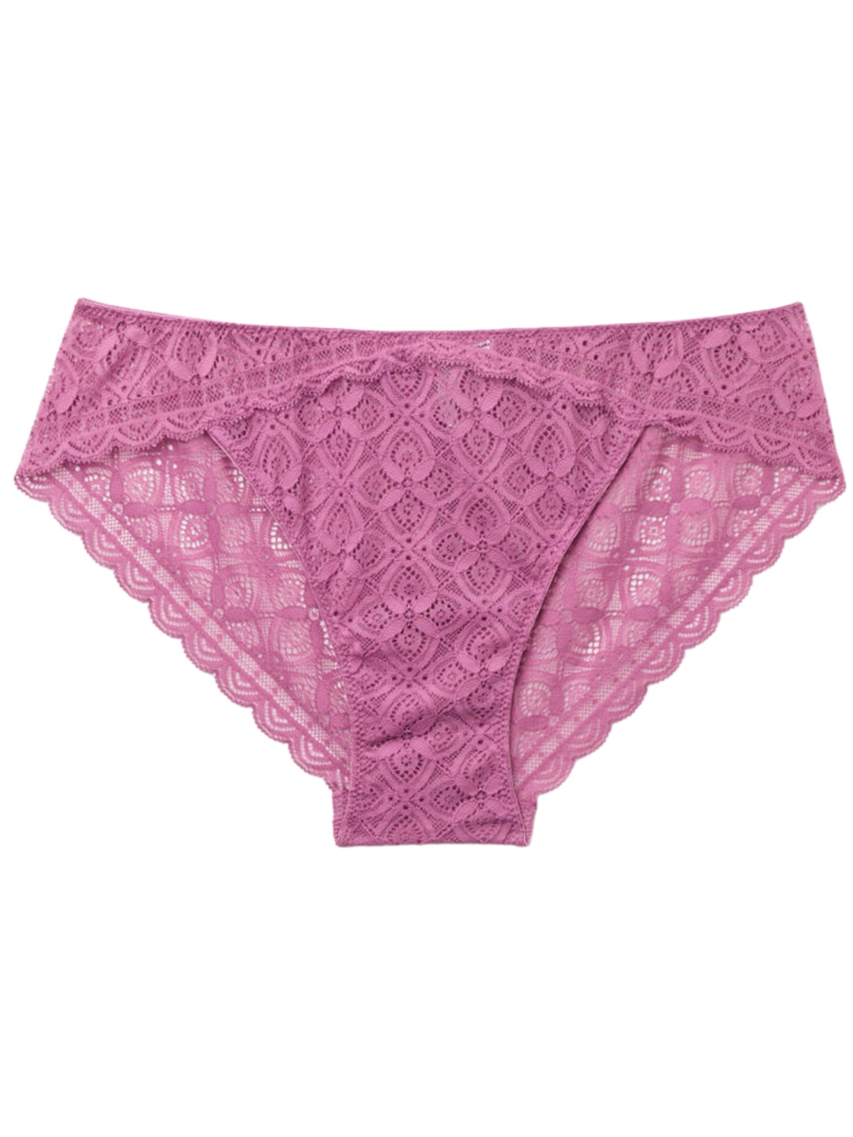 Calcinha Em Renda Cintura Baixa - Roxo