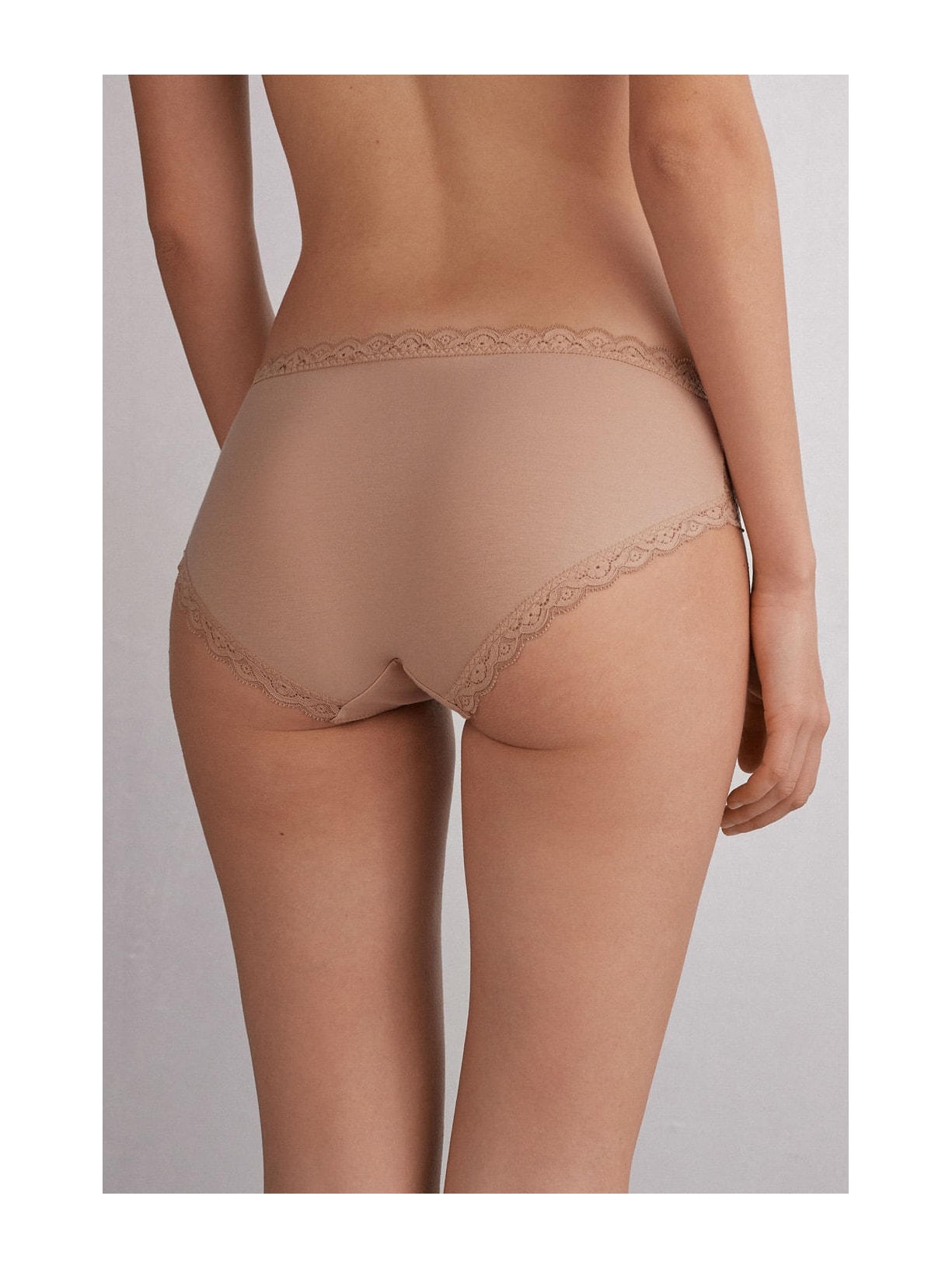Calcinha Em Renda e Algodão Bege Intimissimi