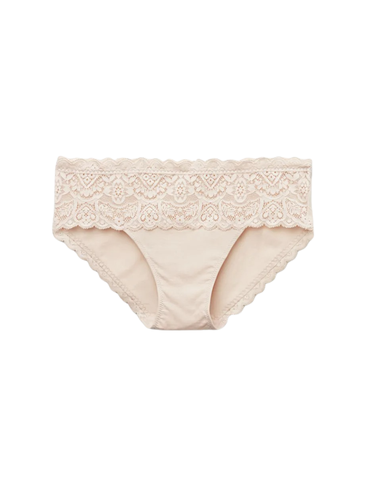 Calcinha Em Renda e Algodão - Off-White