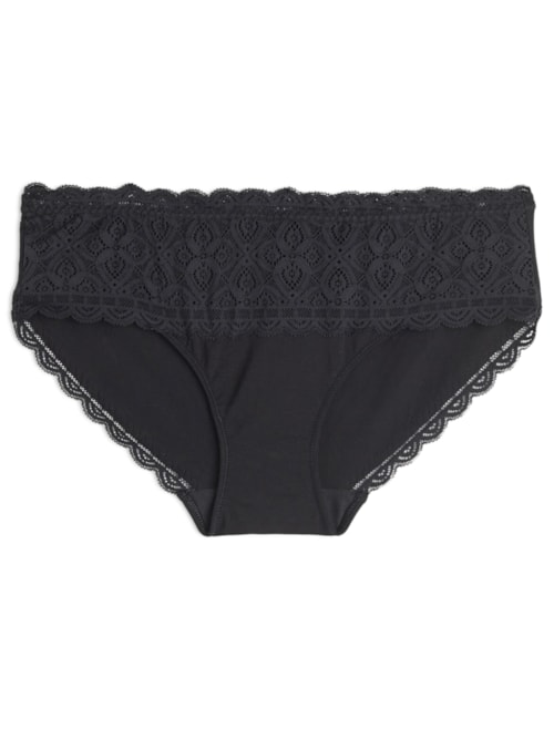 Calcinha Em Renda e Algodão - Preto