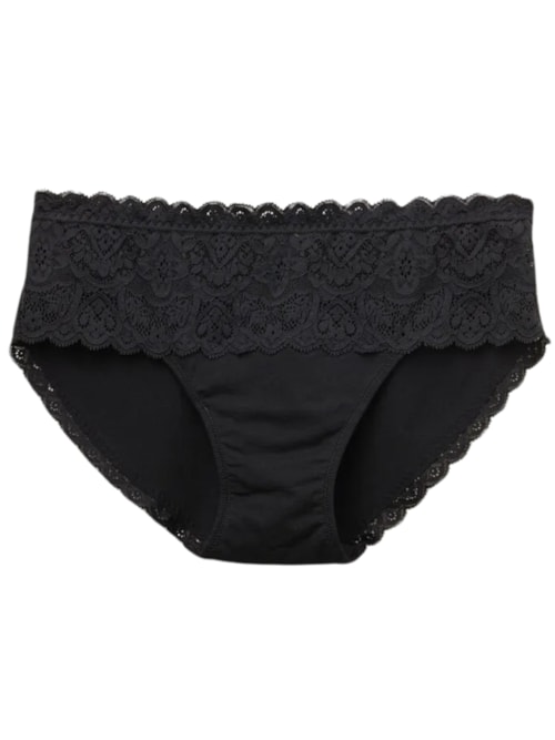 Calcinha Em Renda e Algodão - Preto