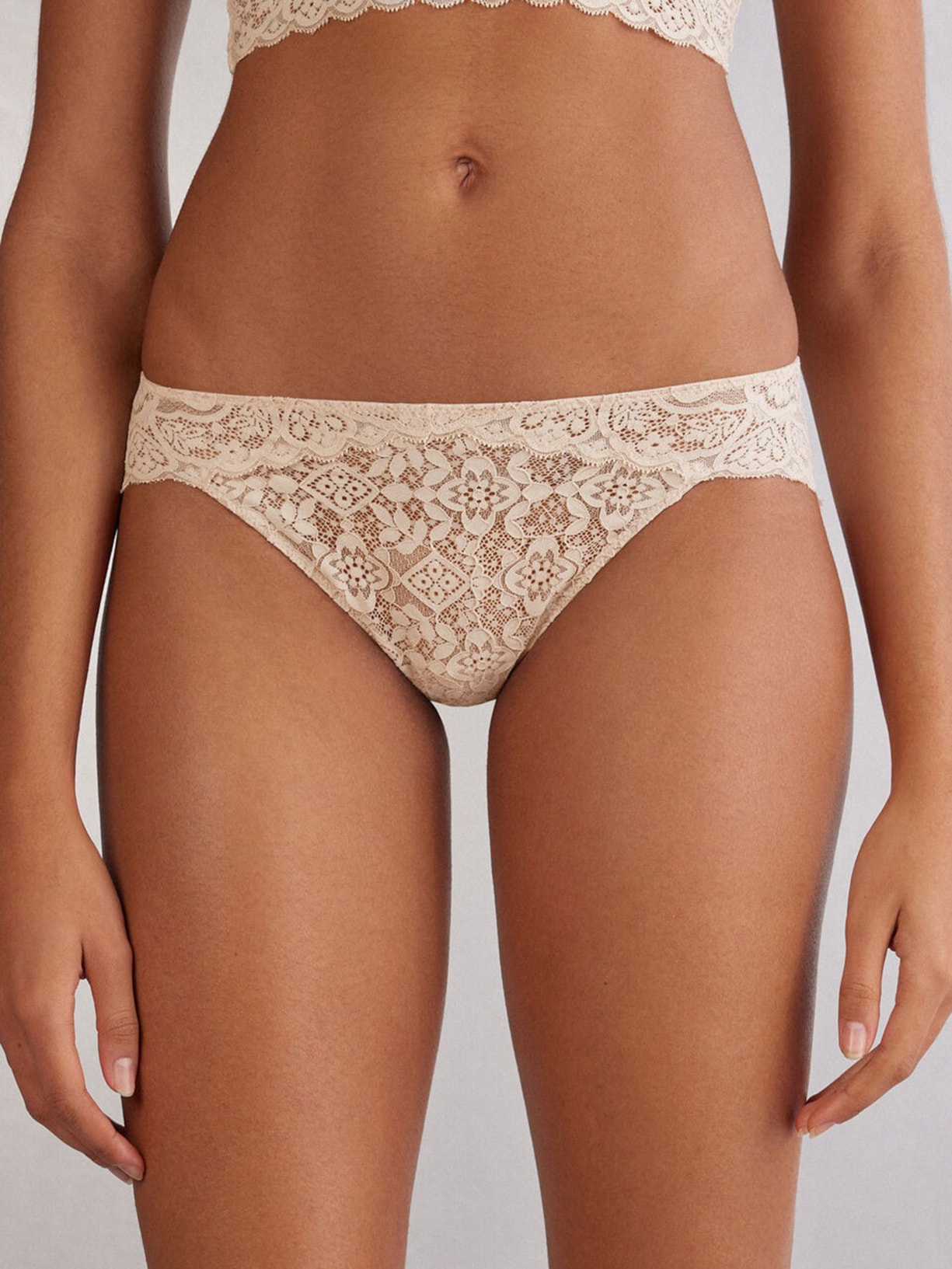 Calcinha Em Renda Off-White Intimissimi