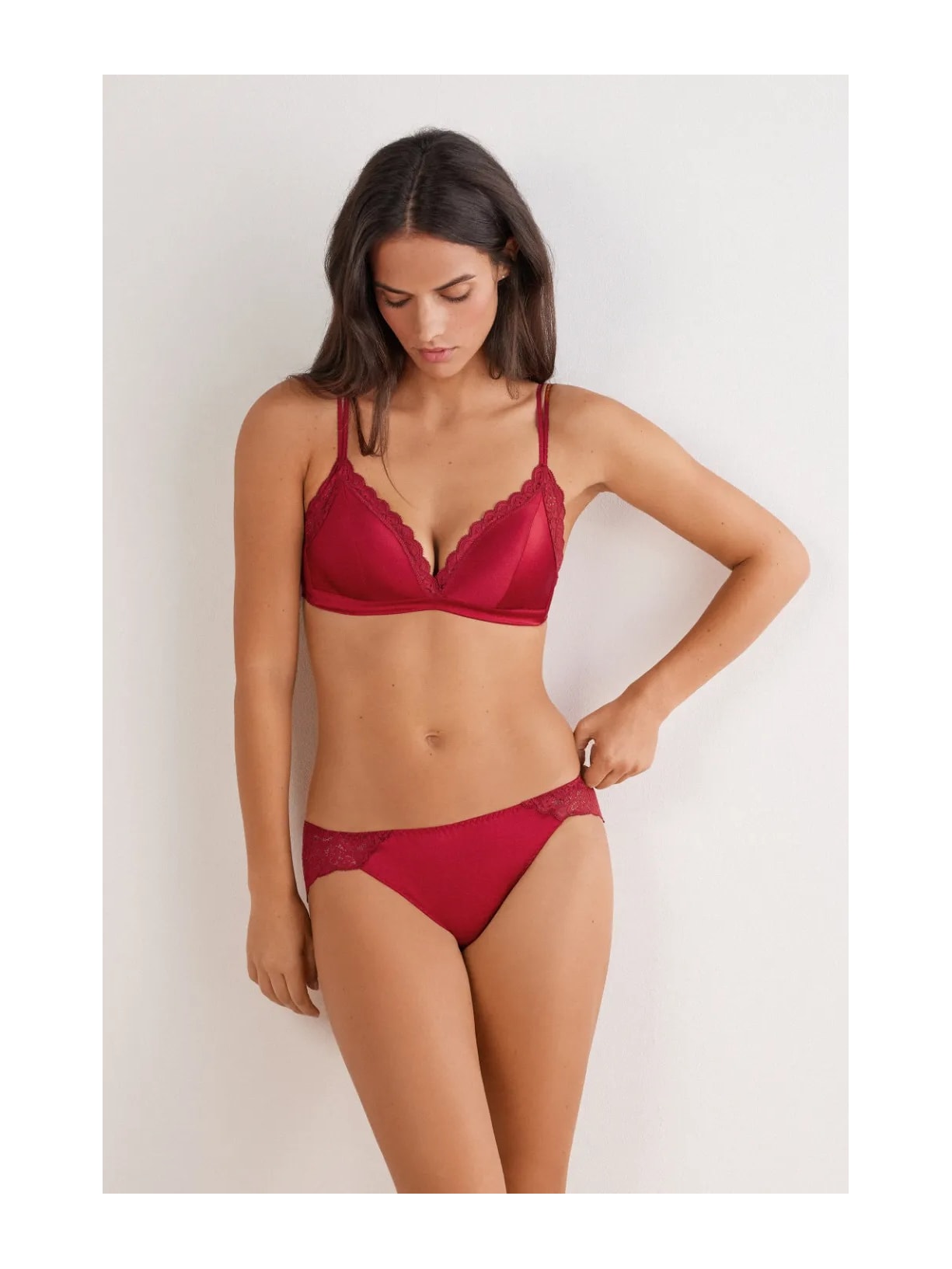 Calcinha Em Seda e Renda Vermelho Intimissimi