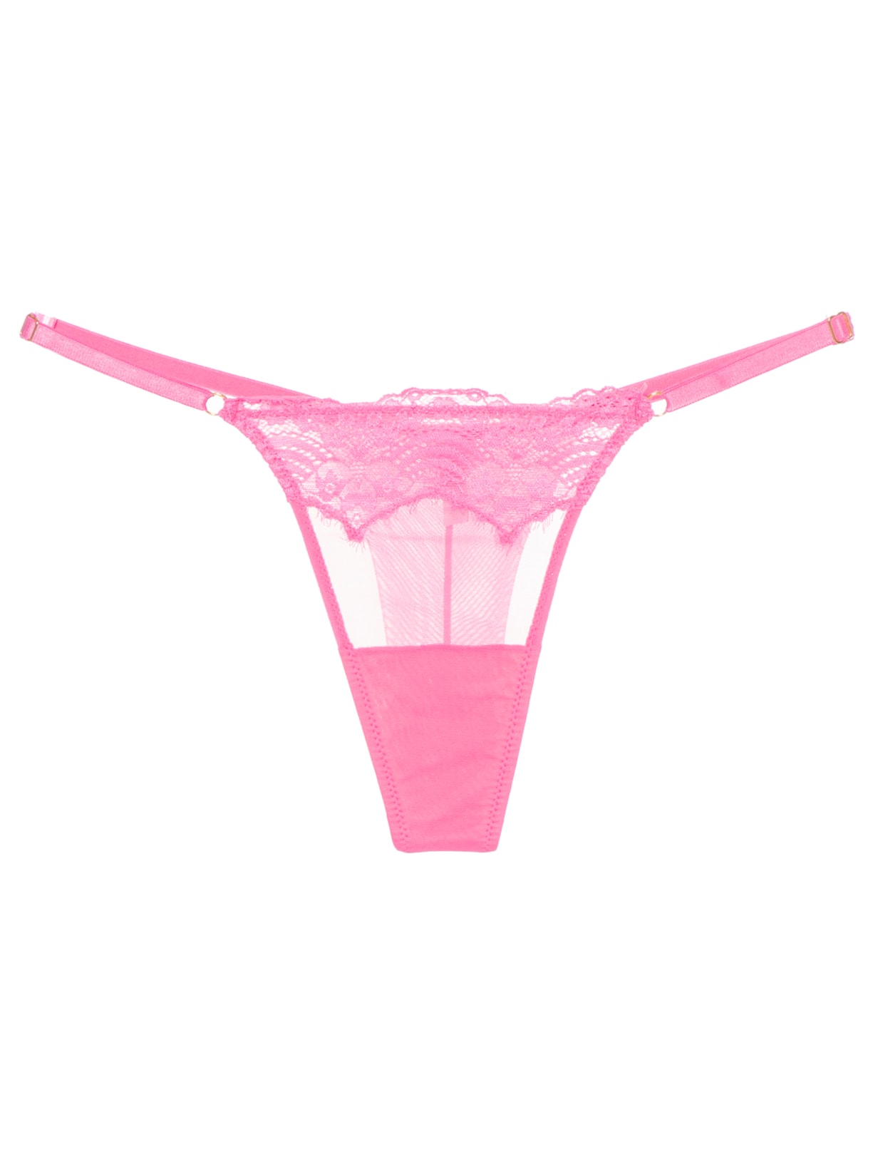 Calcinha Fio Com Regulagem Tule Madrid - Rosa