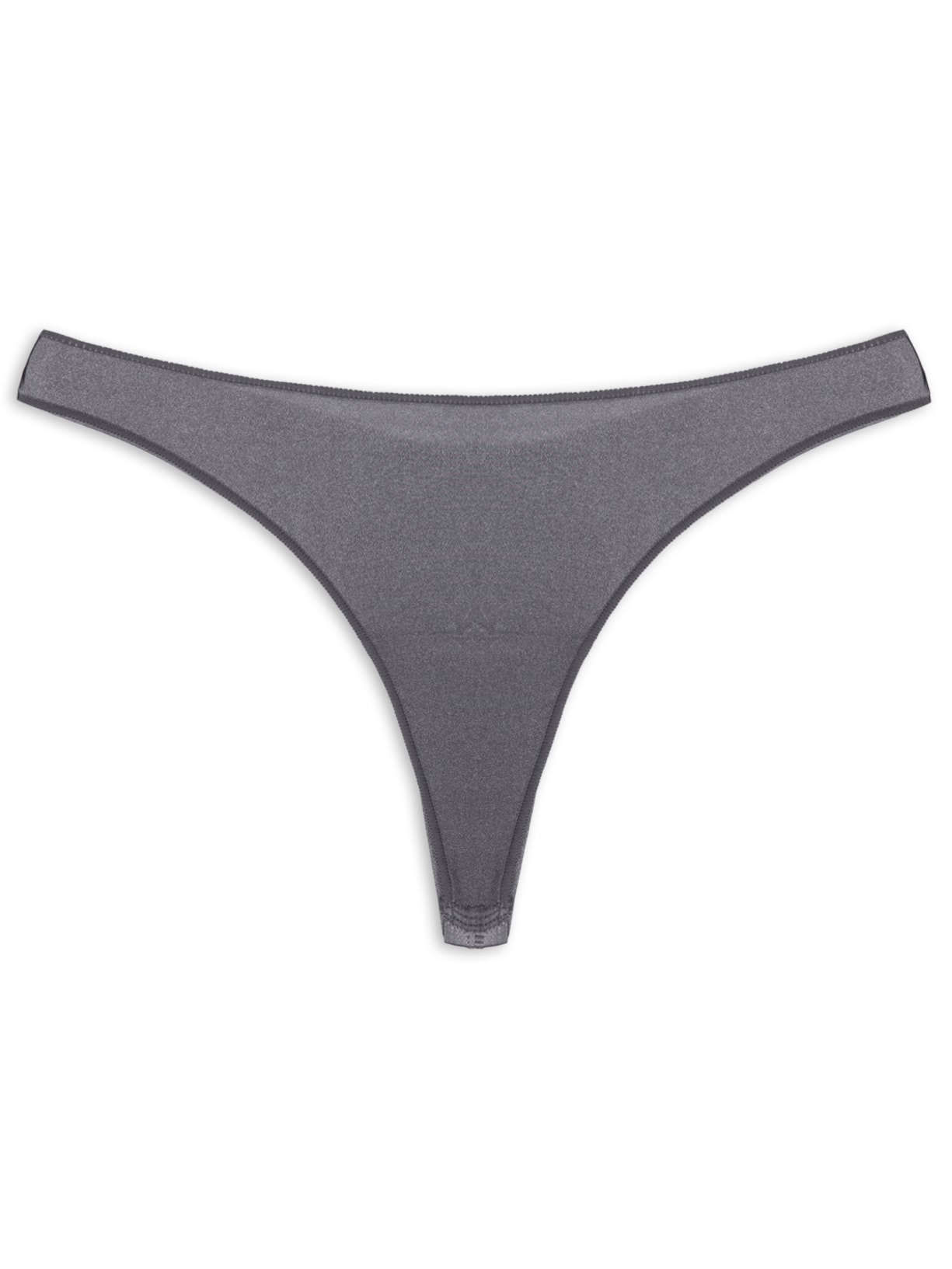 Calcinha Fio Dental Acabamento Invisível Em Microfibra Acetinada - Cinza
