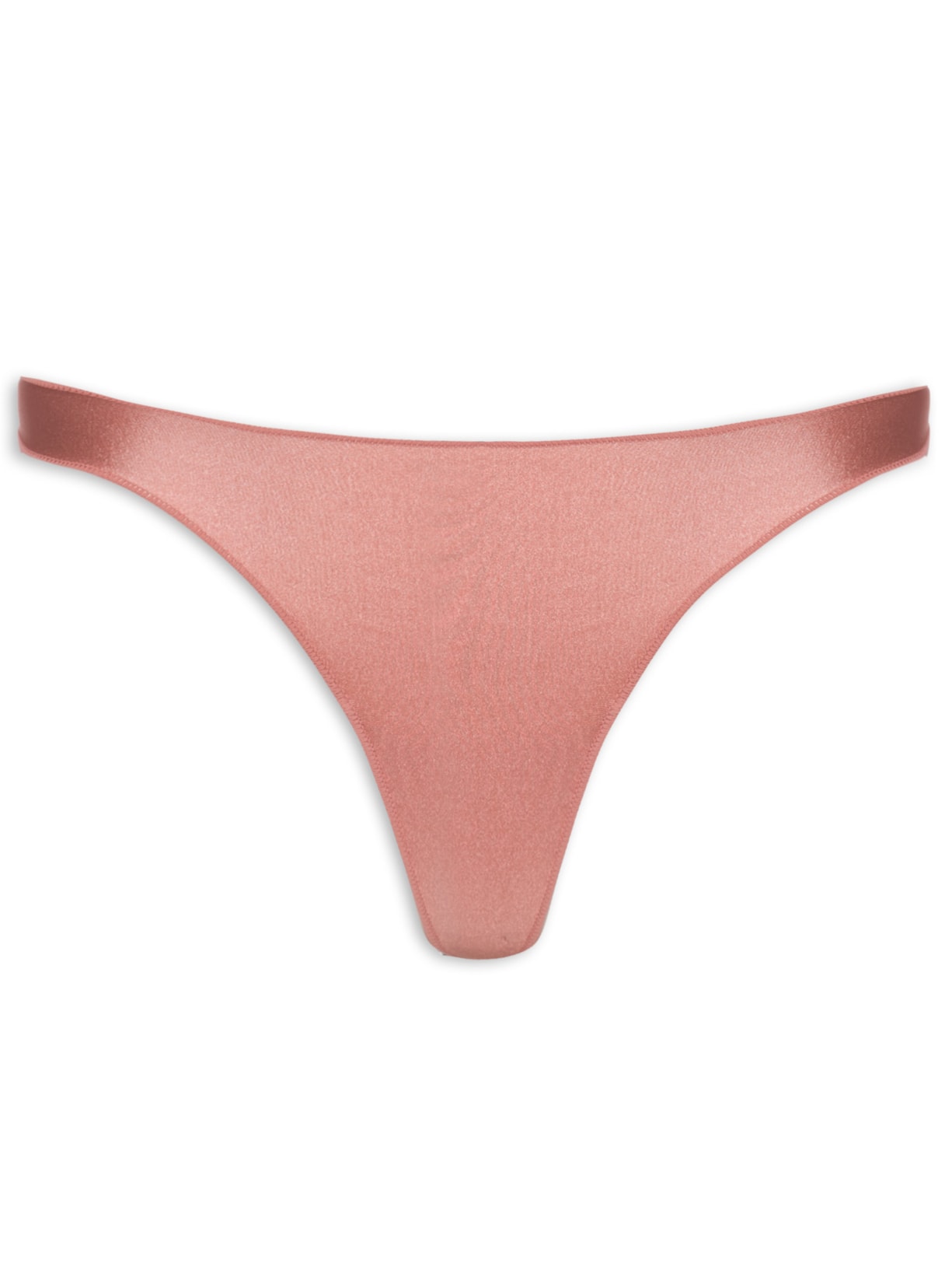 Calcinha Fio Dental Acabamento Invisível Em Microfibra Acetinada - Rosa