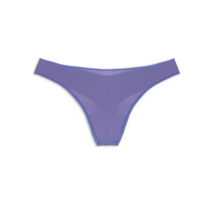 Calcinha Fio Dental Acabamento Invisível Em Microfibra - Azul