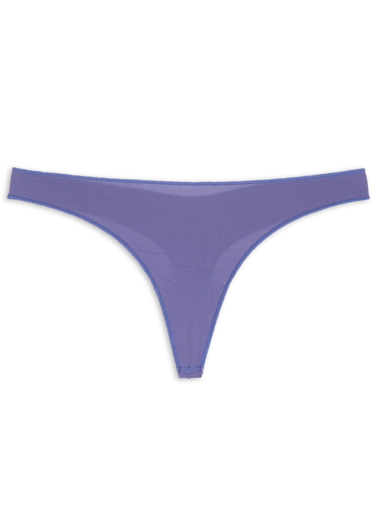 Calcinha Fio Dental Acabamento Invisível Em Microfibra Com Cós Em Renda Azul Hope