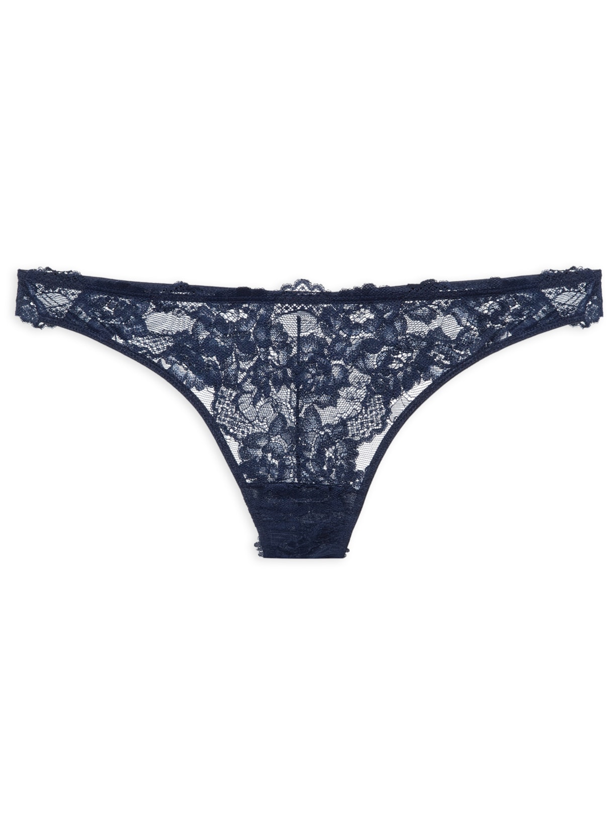 Calcinha Fio Dental Black Lace - Azul