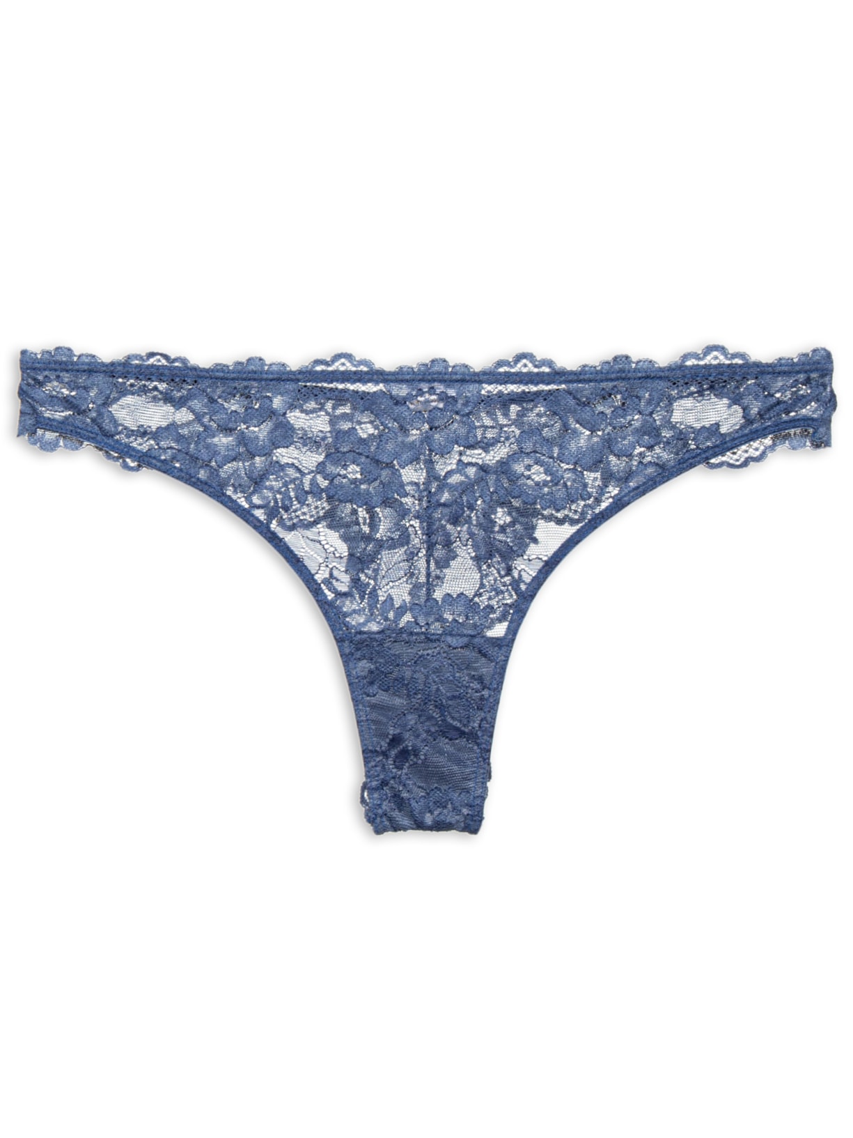 Calcinha Fio Dental Black Lace - Azul