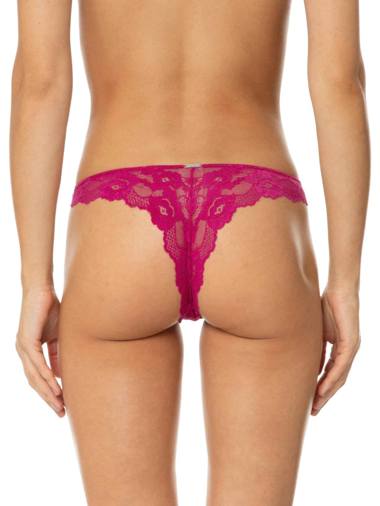 Calcinha Fio Dental Black Lace Rosa Calvin Klein Underwear