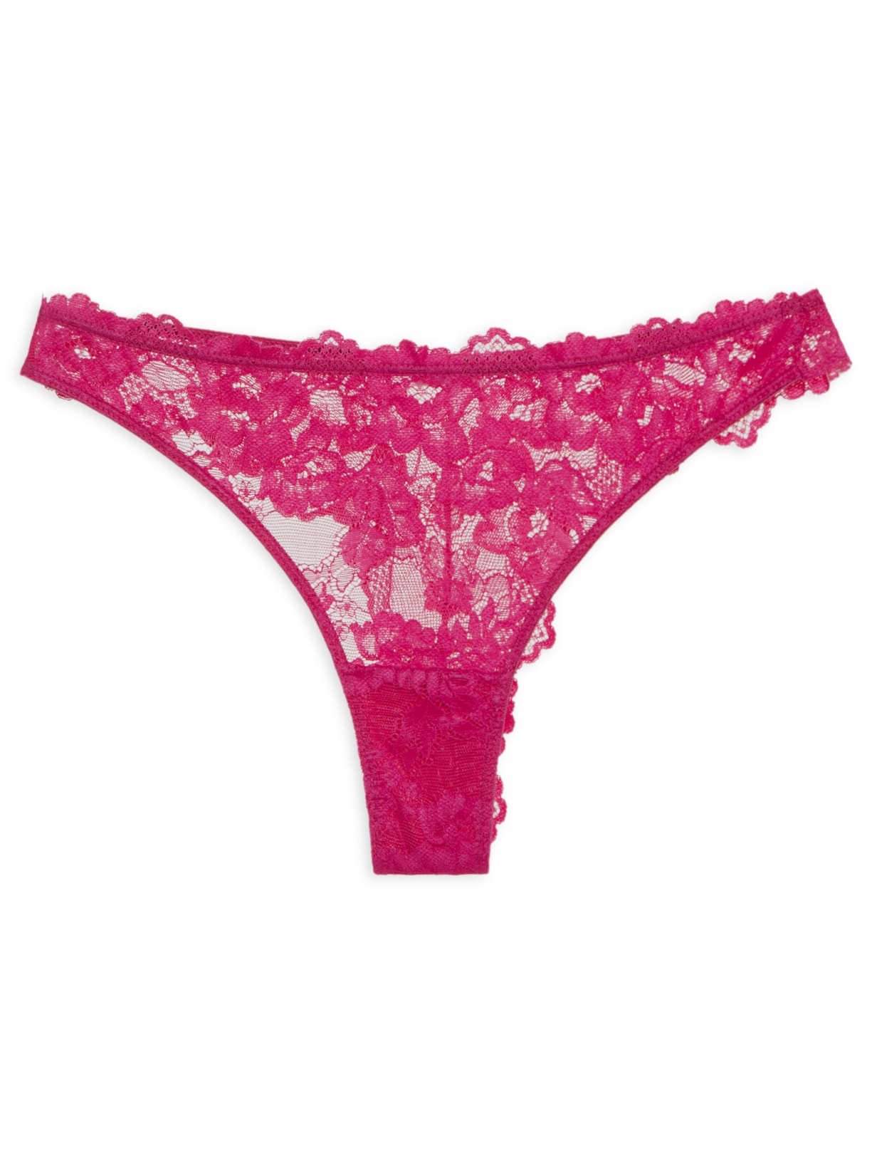 Calcinha Fio Dental Black Lace - Rosa