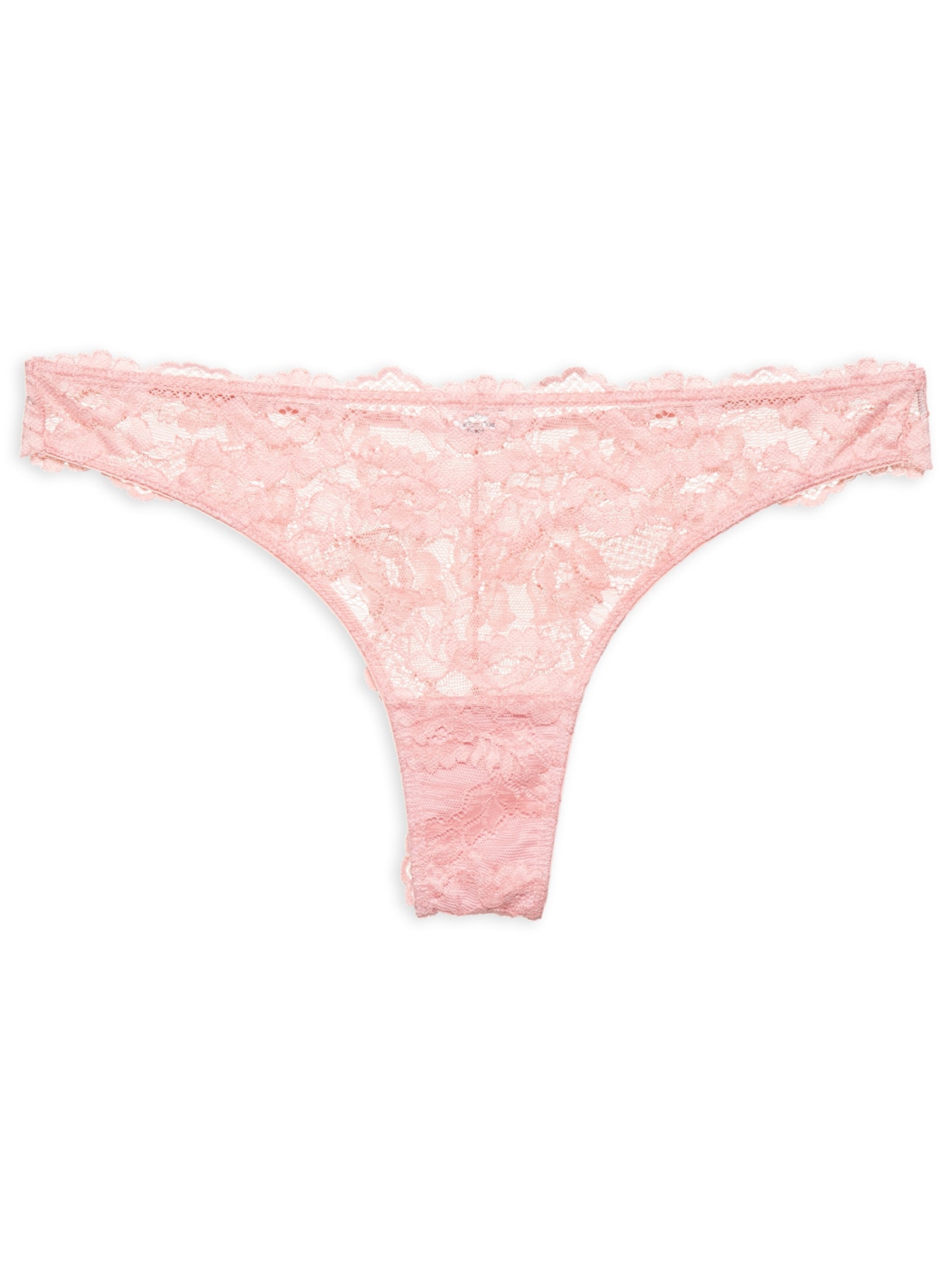 Calcinha Fio Dental Black Lace - Rosa