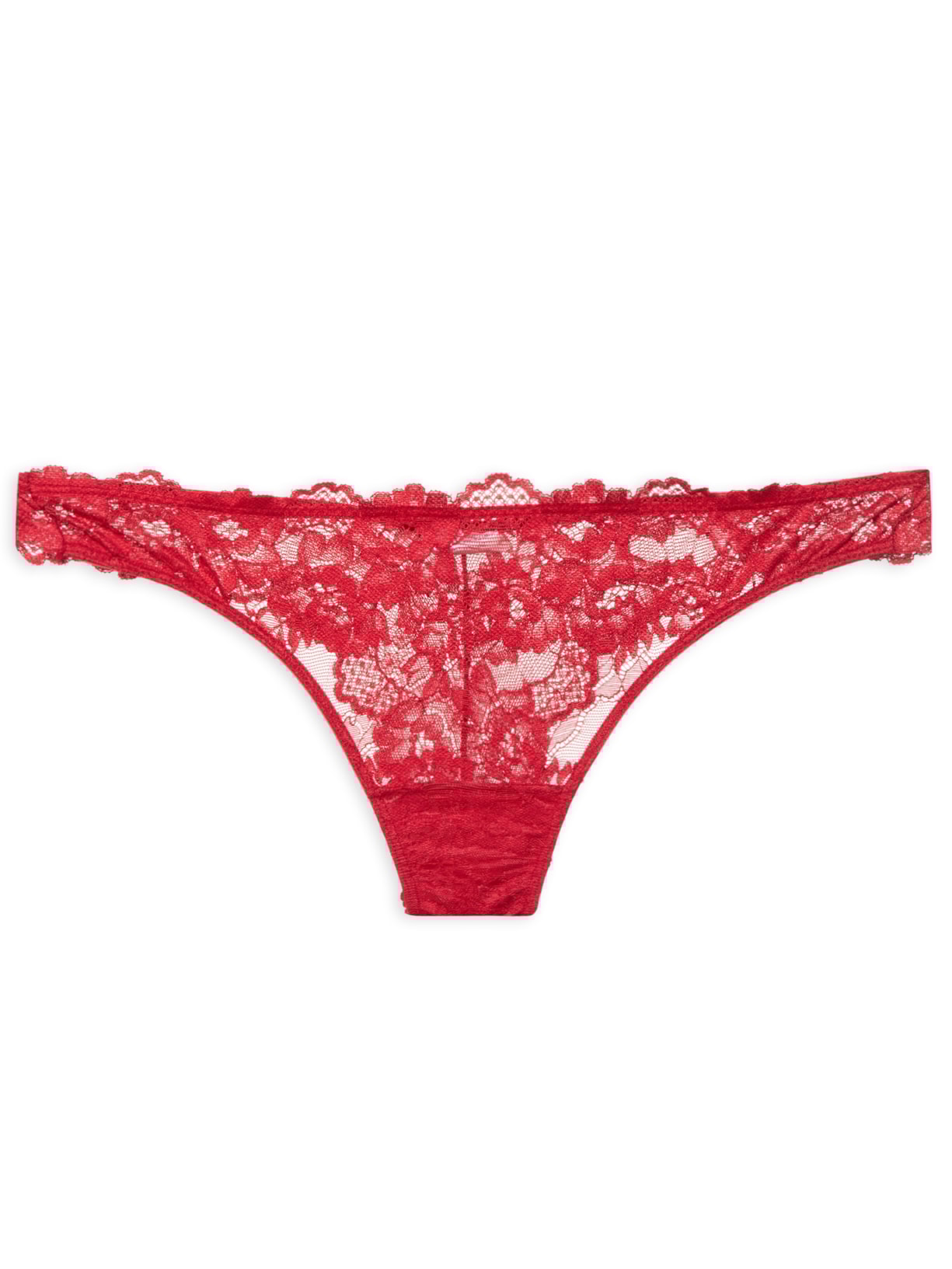 Calcinha Fio Dental Black Lace - Vermelho