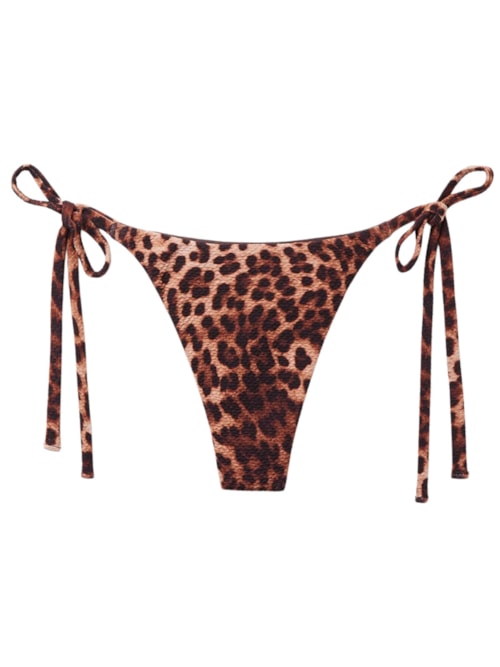 Calcinha Fio Dental Classic Animal Print - Marrom