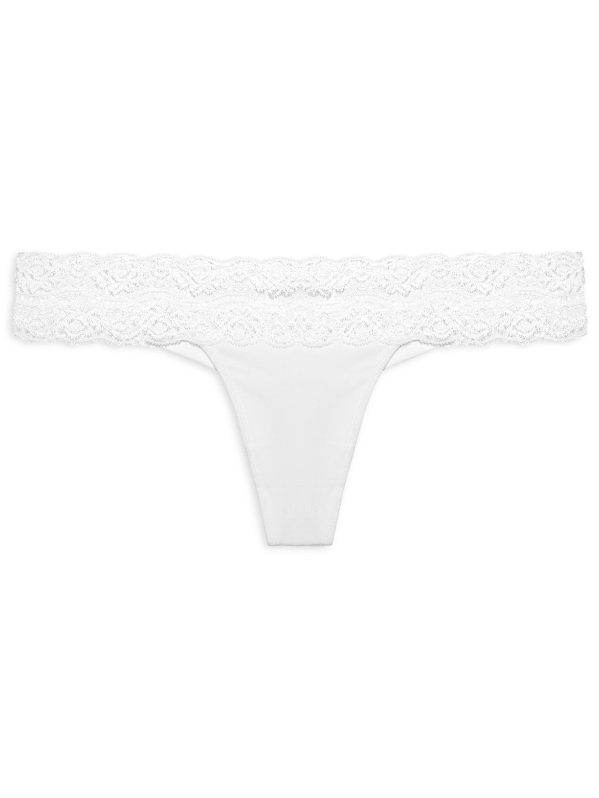 Calcinha Fio Dental Com Detalhe Em Renda - Branco