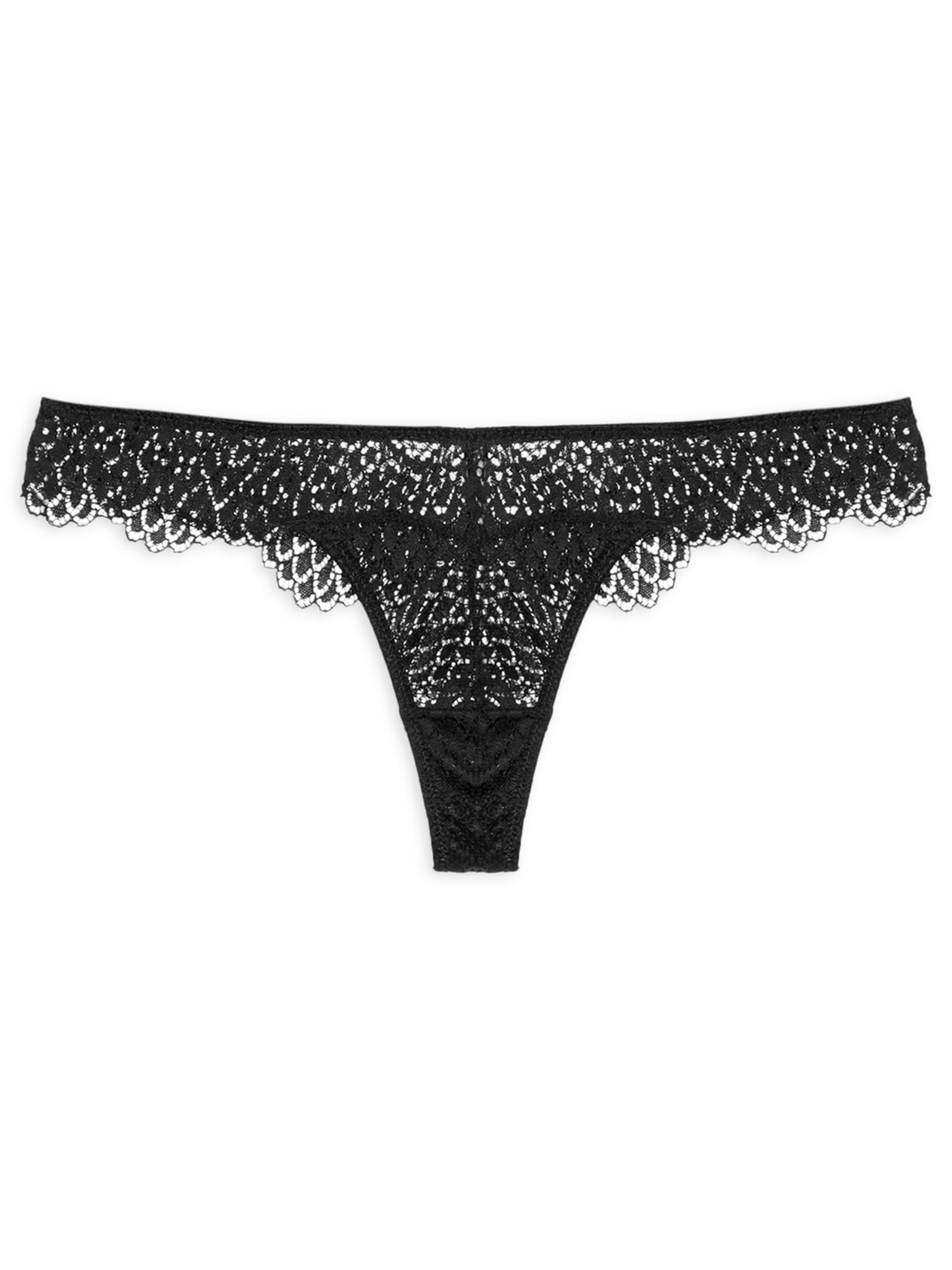 Calcinha Fio Dental Confort Lace Preto Calvin Klein Underwear