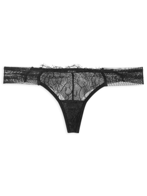 Calcinha Fio Dental Dupla - Preto