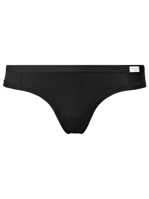 Calcinha Fio Dental Em Algodao Natural - Preto