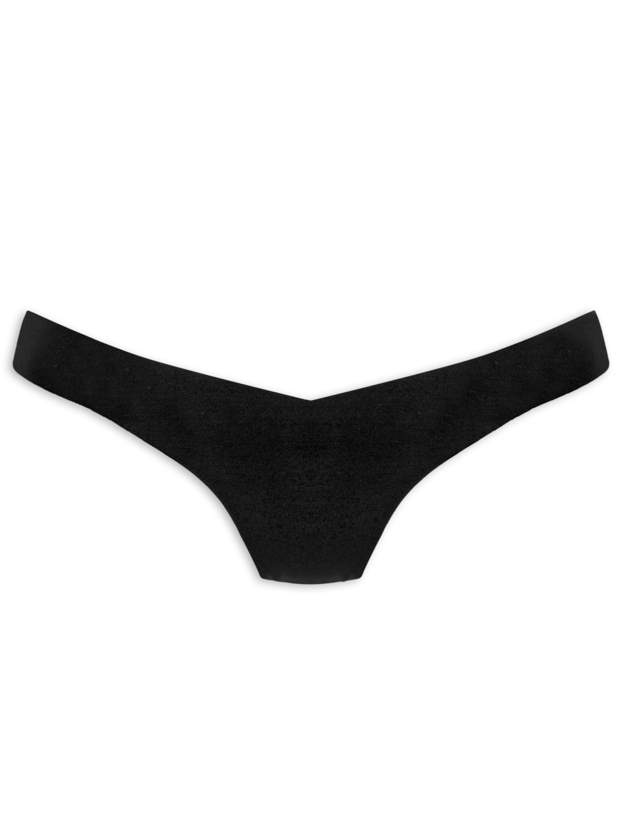 Calcinha Fio Dental Em Microfibra Nude - Preto