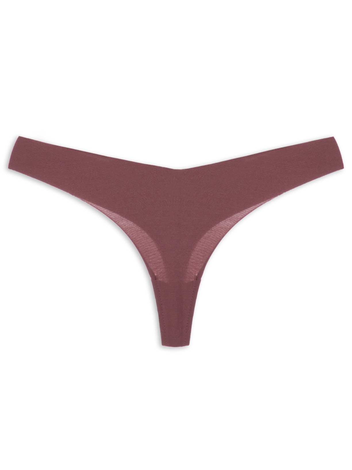 Calcinha Fio Dental Em Microfibra Nude - Vinho