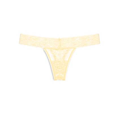 Calcinha Fio Dental Em Renda - Amarelo