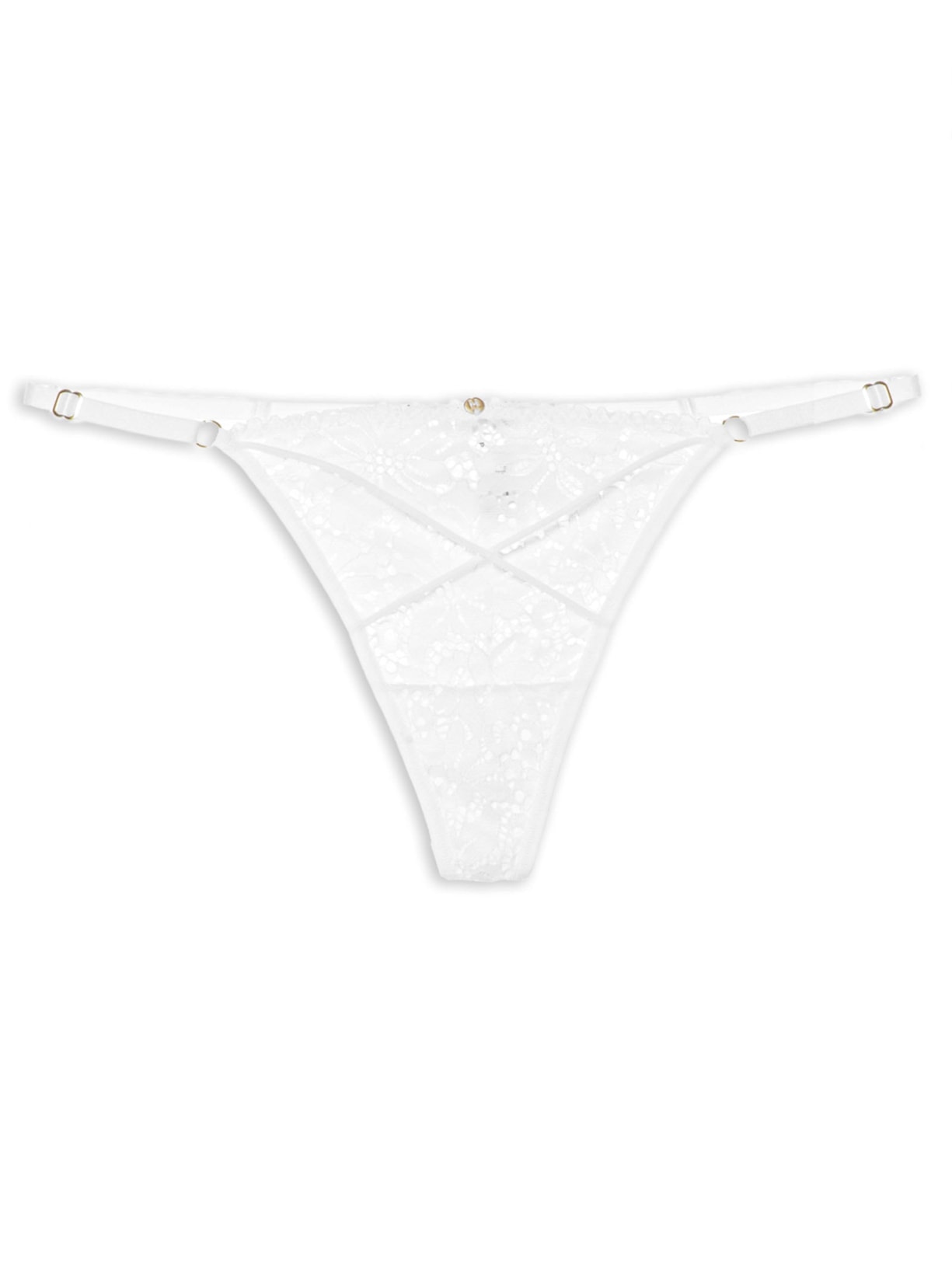 Calcinha Fio Dental Em Renda Branco Hope