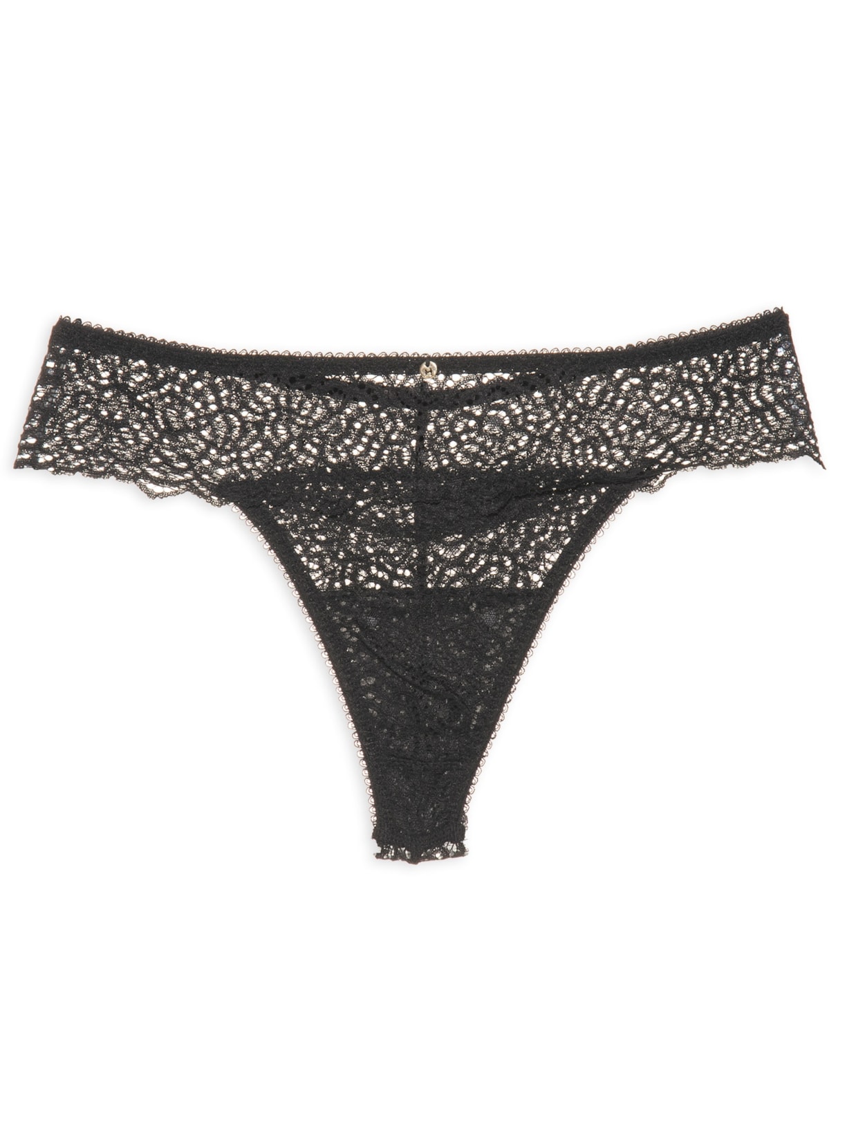 Calcinha Fio Dental Em Renda - Preto