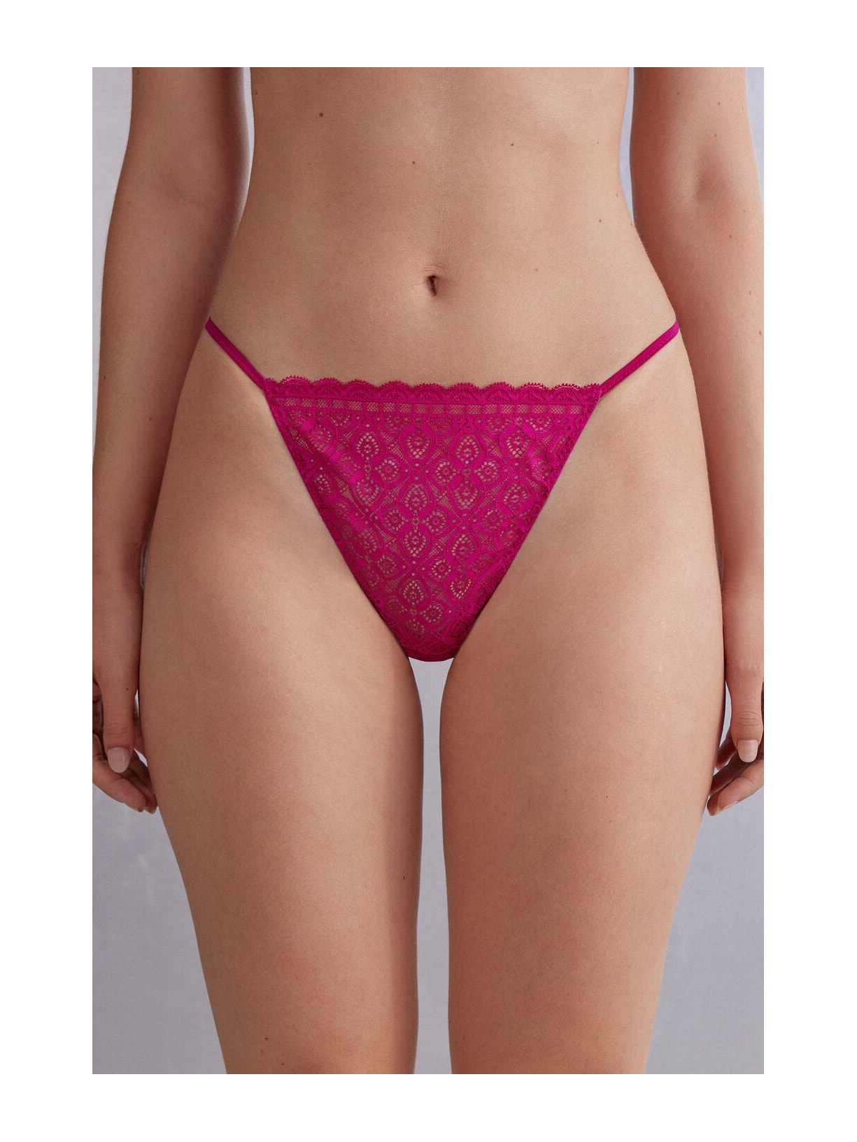 Calcinha Fio Dental Em Renda Rosa Intimissimi