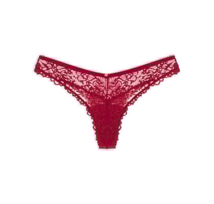 Calcinha Fio Dental Em Renda - Vermelho