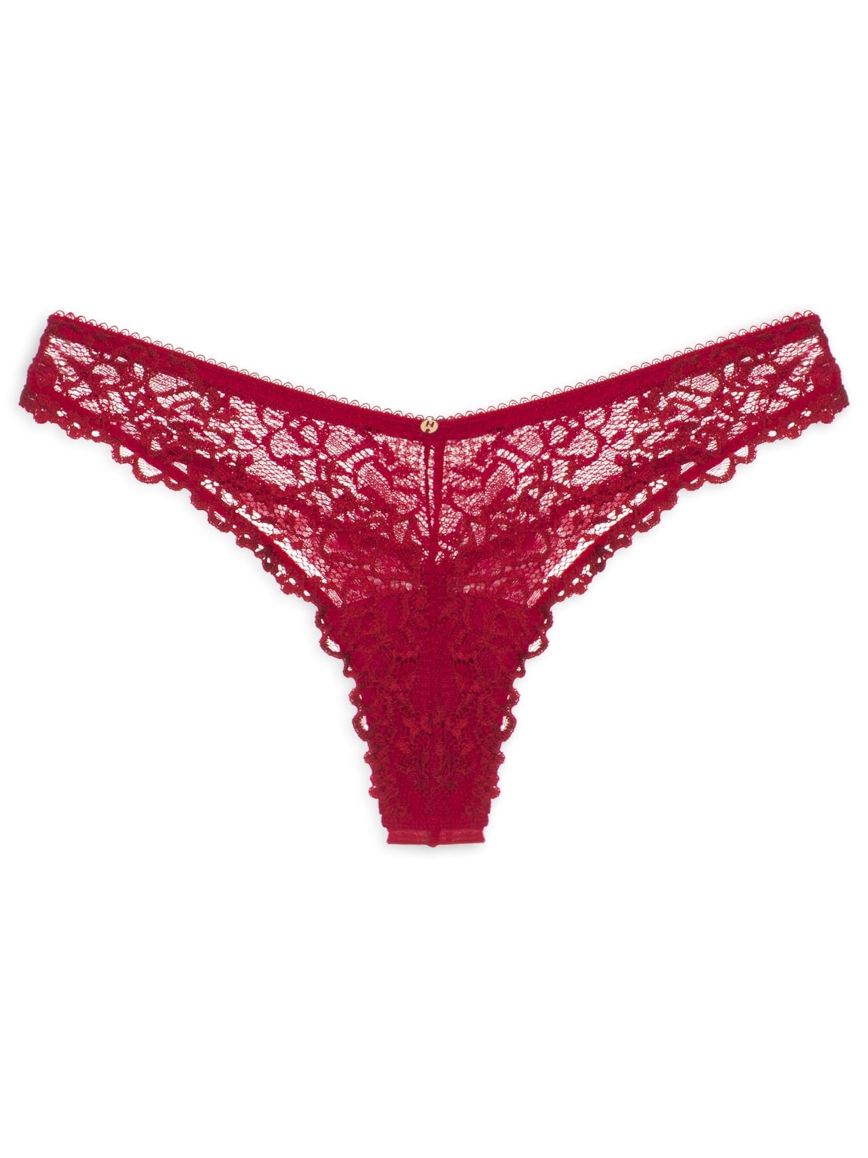 Calcinha Fio Dental Em Renda - Vermelho