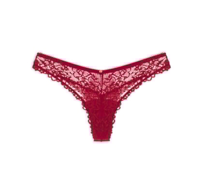 Calcinha Fio Dental Em Renda - Vermelho