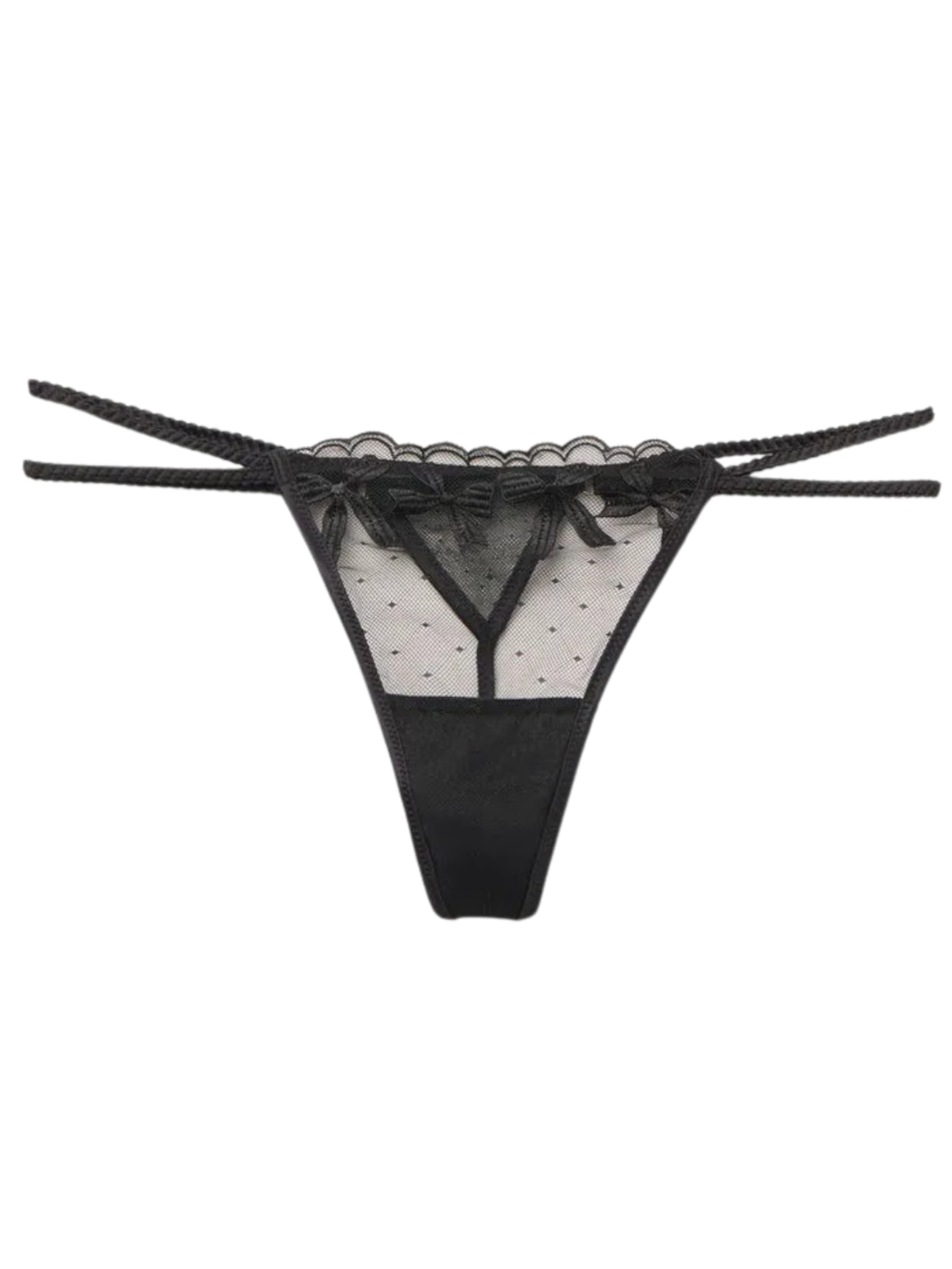 Calcinha Fio Dental Frou Frou Romance - Preto