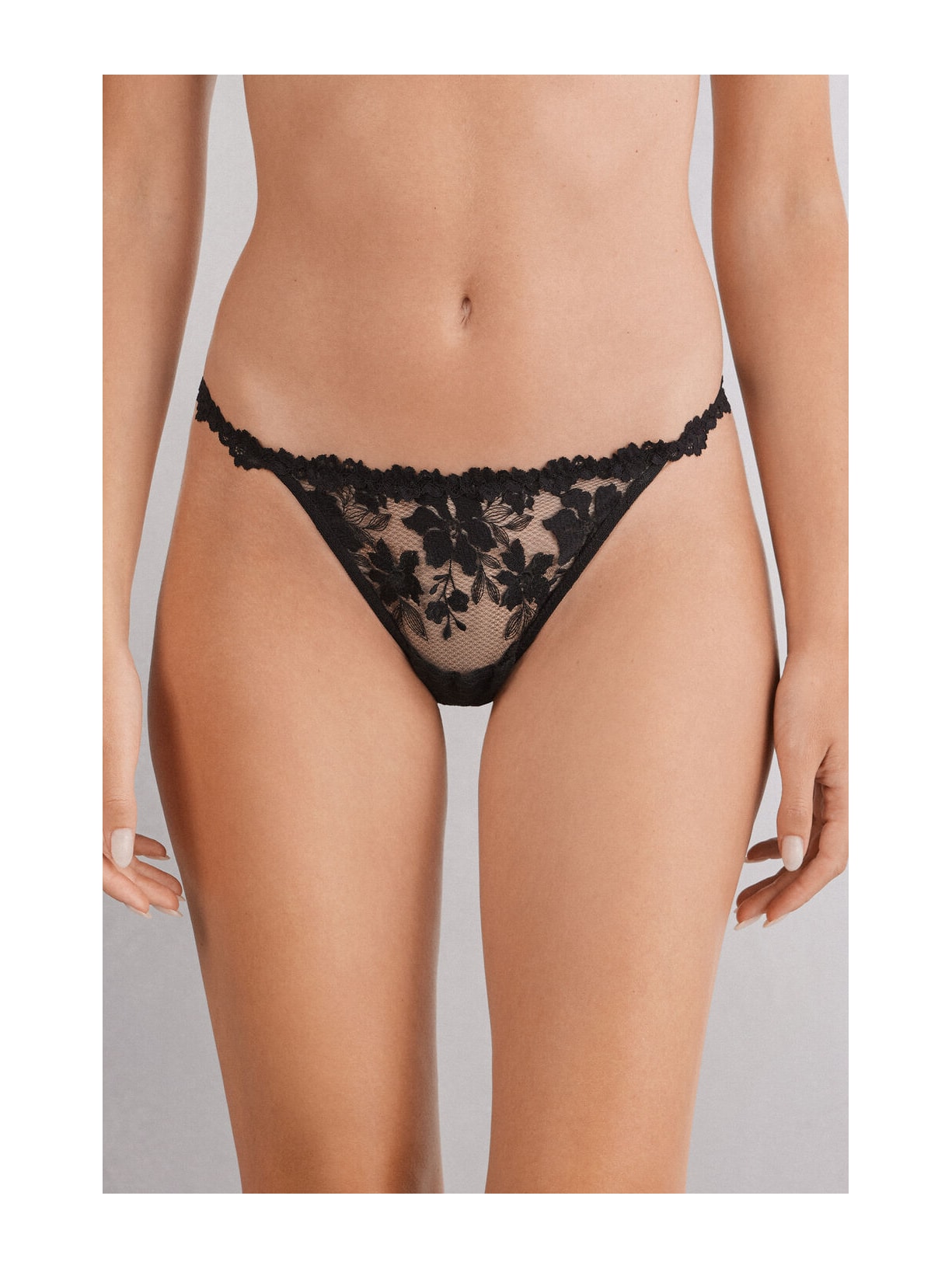 Calcinha Fio Dental In Full Bloom Preto Intimissimi