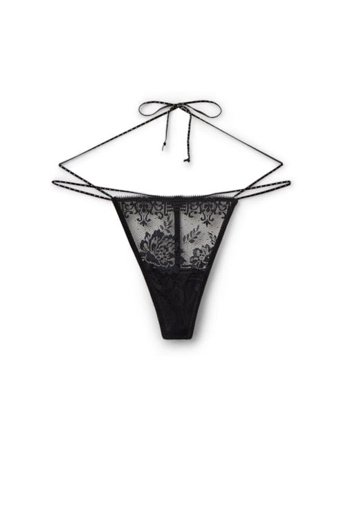 Calcinha Fio Dental La Femme Fatale - Preto