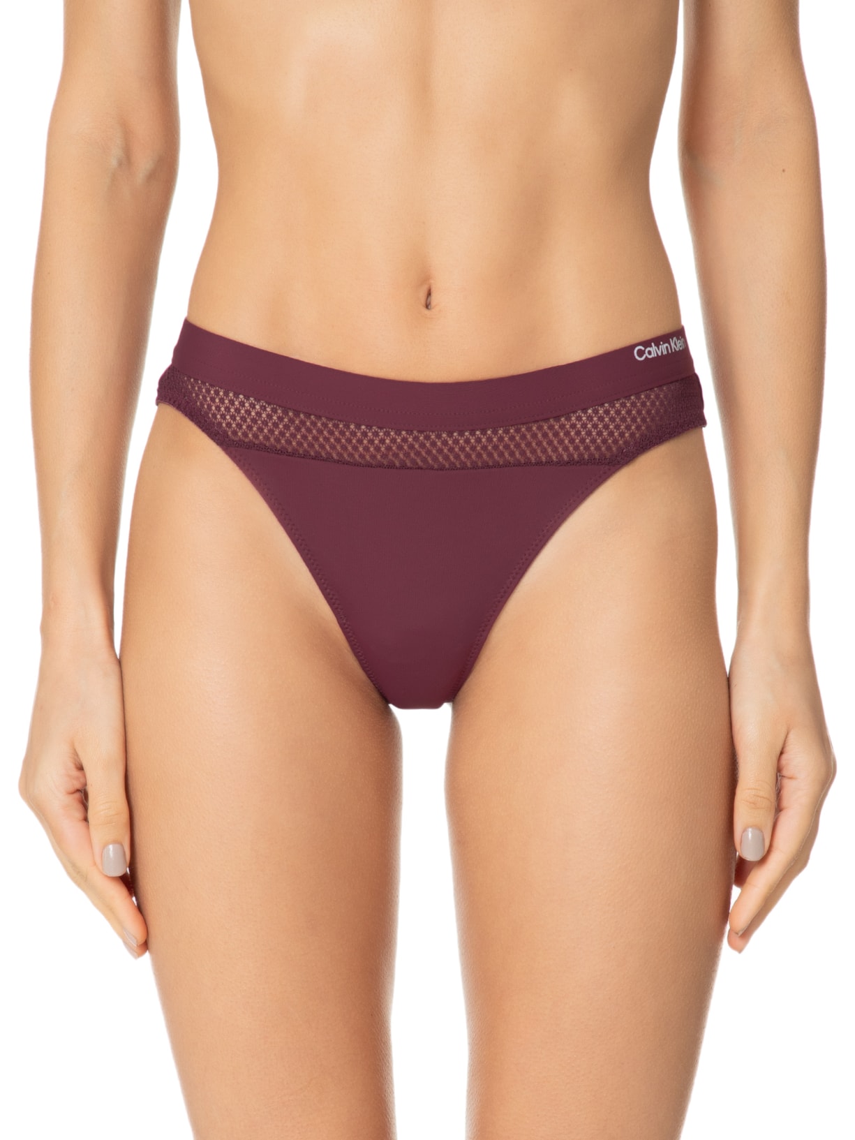 Calcinha Fio Dental Micro Infinite Flex Vinho Calvin Klein Underwear